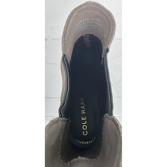 Cole‎ Haan Women's Greenwich Gray Suede Waterproof Boots Size 6.5B - Picture 7 of 7
